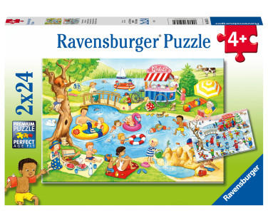 Ravensburger pusle 2x24 tk Järves ujumas