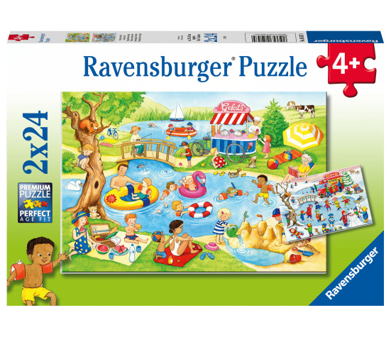 Ravensburger pusle 2x24 tk Järves ujumas