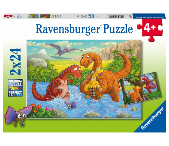 Ravensburger pusle 2x24 tk Lõbusad dinosaurused