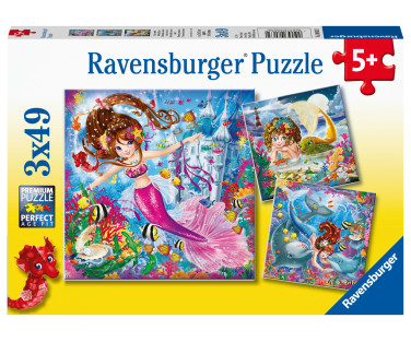 Ravensburger pusle 3x49 tk Kaunid merineitsid