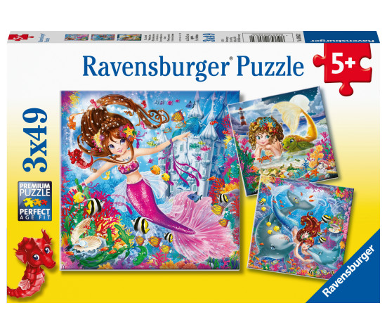 Ravensburger pusle 3x49 tk Kaunid merineitsid