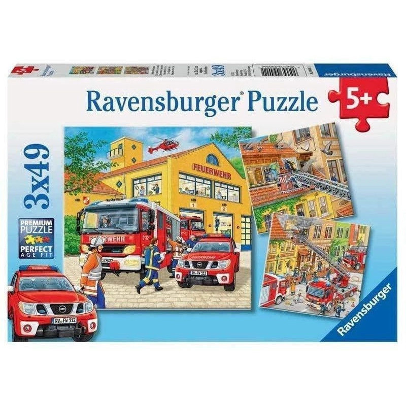 Ravensburger pusle 3x49 tk Tuletõrjebrigaad