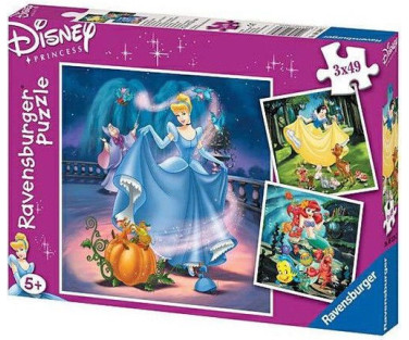 Ravensburger Puzzle 3x49 pc Disney's Cinderella, Snow White & Ariel