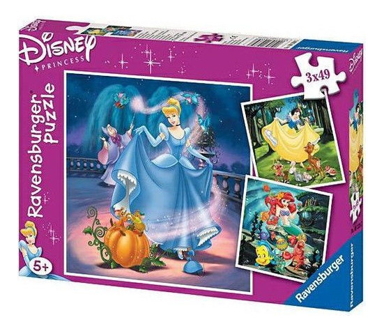 Ravensburger Puzzle 3x49 pc Disney's Cinderella, Snow White & Ariel