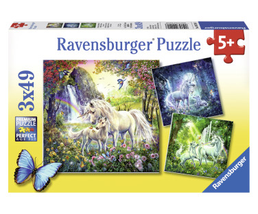 Ravensburger Puzzle 3x49 pc Beautiful Unicorns