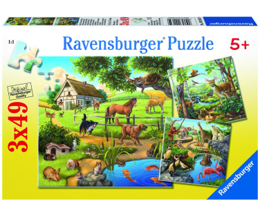 Ravensburger Puzzle 3x49 pc Animals