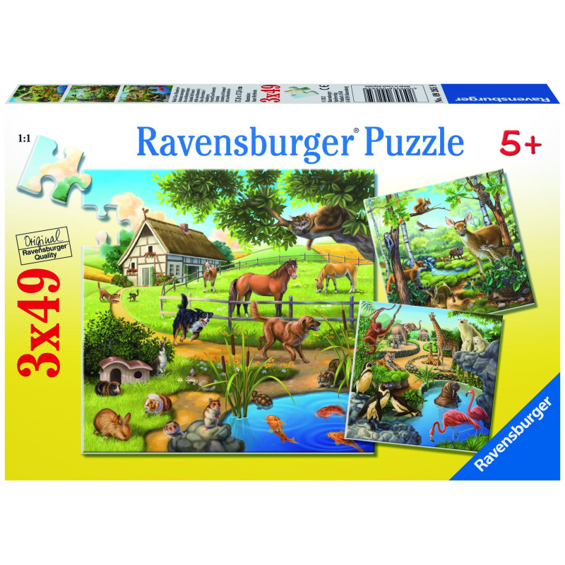 Ravensburger Puzzle 3x49 pc Animals