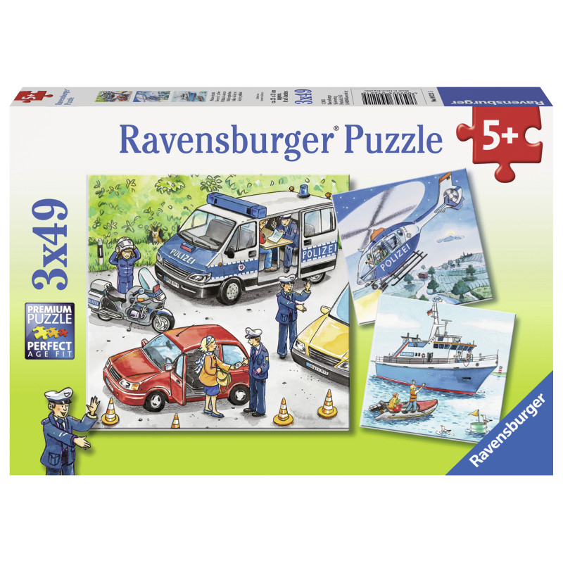 Ravensburger pusle 3x49 tk Politseiaktsioon