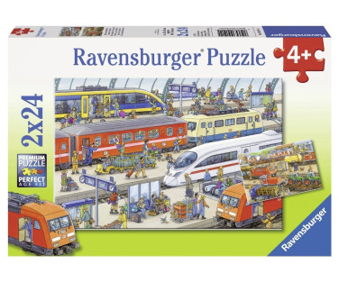 Ravensburger Puzzle 2x24 pc Busy Train Station