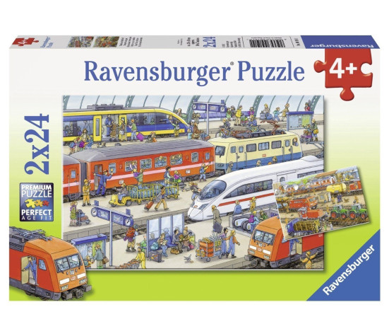 Ravensburger Puzzle 2x24 pc Busy Train Station