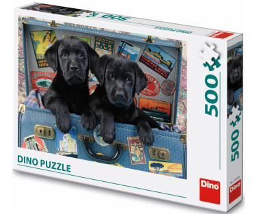 Dino puzzle 500 Pc Puppies in a Suitcase