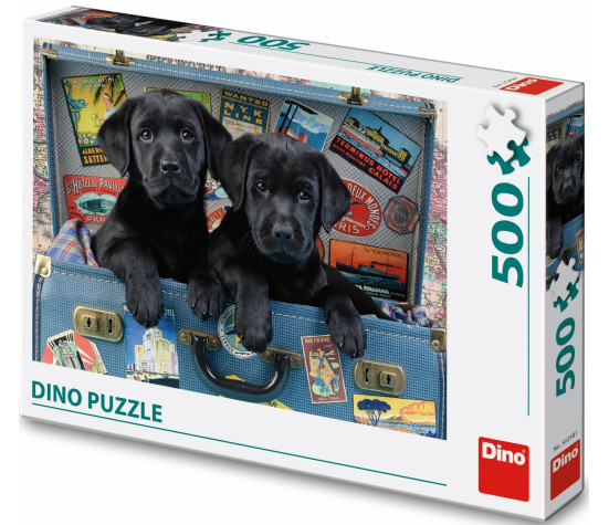 Dino puzzle 500 Pc Puppies in a Suitcase