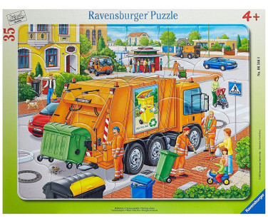 Ravensburger suur plaatpusle 35 tk Prügiauto