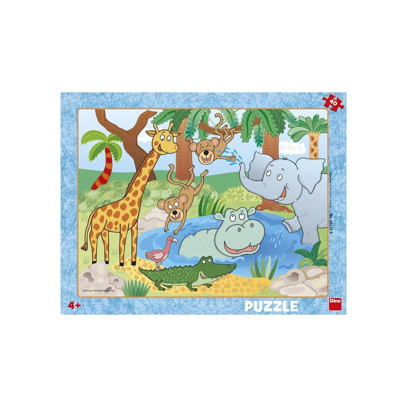 Dino Frame Puzzle 40 pc, Animals in Zoo