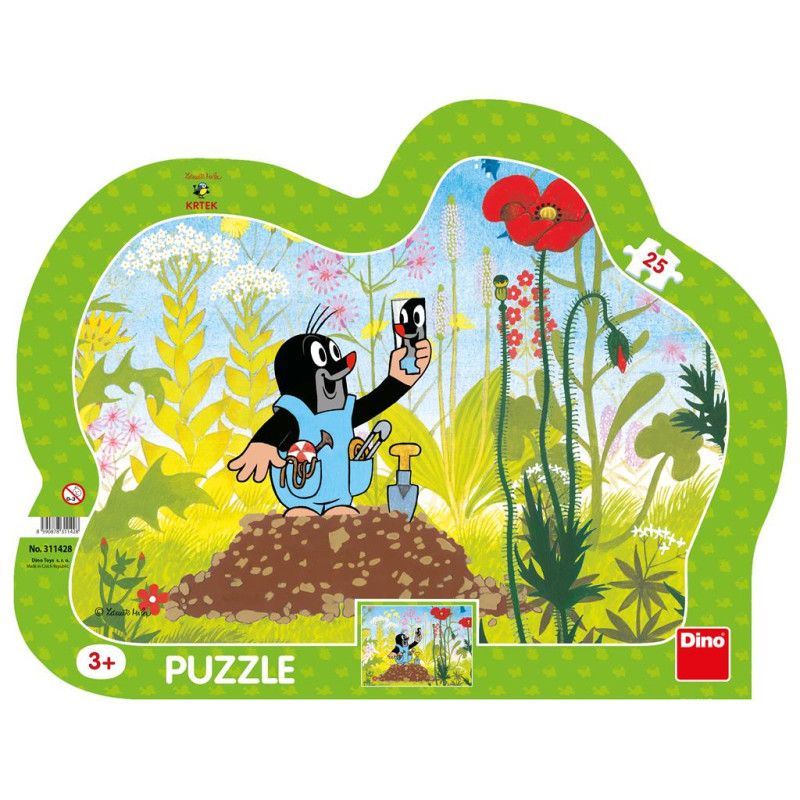 Dino Frame Puzzle 25 pc silhouette, Little Mole