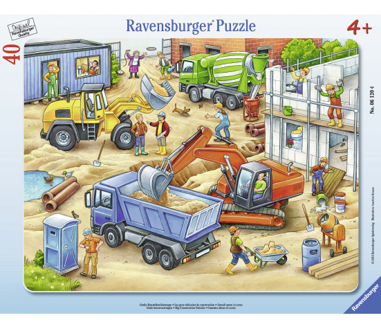 Ravensburger suur plaatpusle 40 tk Suured tööautod