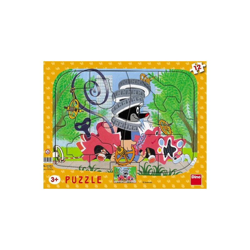 Dino Frame Puzzle 12 pc, The Little Mole