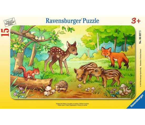 Ravensburger Small Frame Puzzle 15 pc Cute Wild Animals