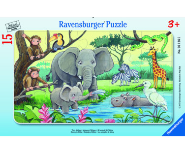 Ravensburger väike plaatpusle 15 tk Aafrikaloomad