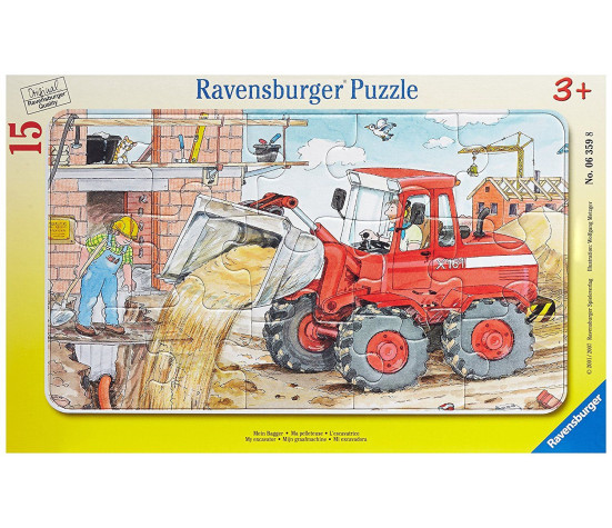 Ravensburger väike plaatpusle 15 tk Minu ekskavaator