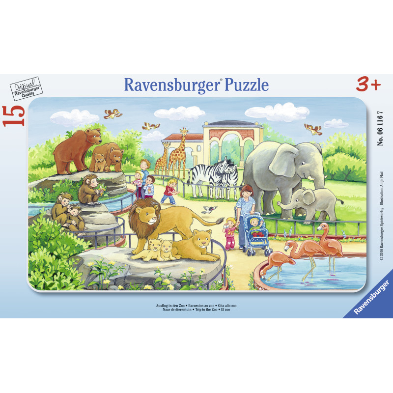 Ravensburger väike plaatpusle 15 tk Reis loomaaeda