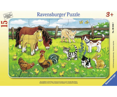 Ravensburger väike plaatpusle 15 tk Farmiloomad aasal