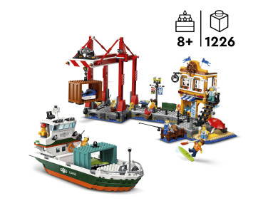 LEGO City Meresadam koos kaubalaevaga