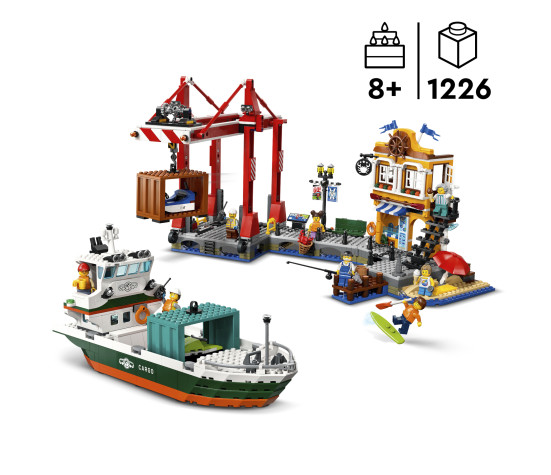 LEGO City Meresadam koos kaubalaevaga