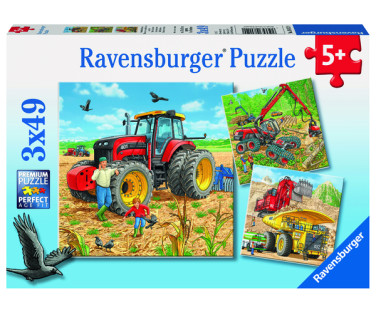 Ravensburger pusle 3x49 tk Suured töömasinad