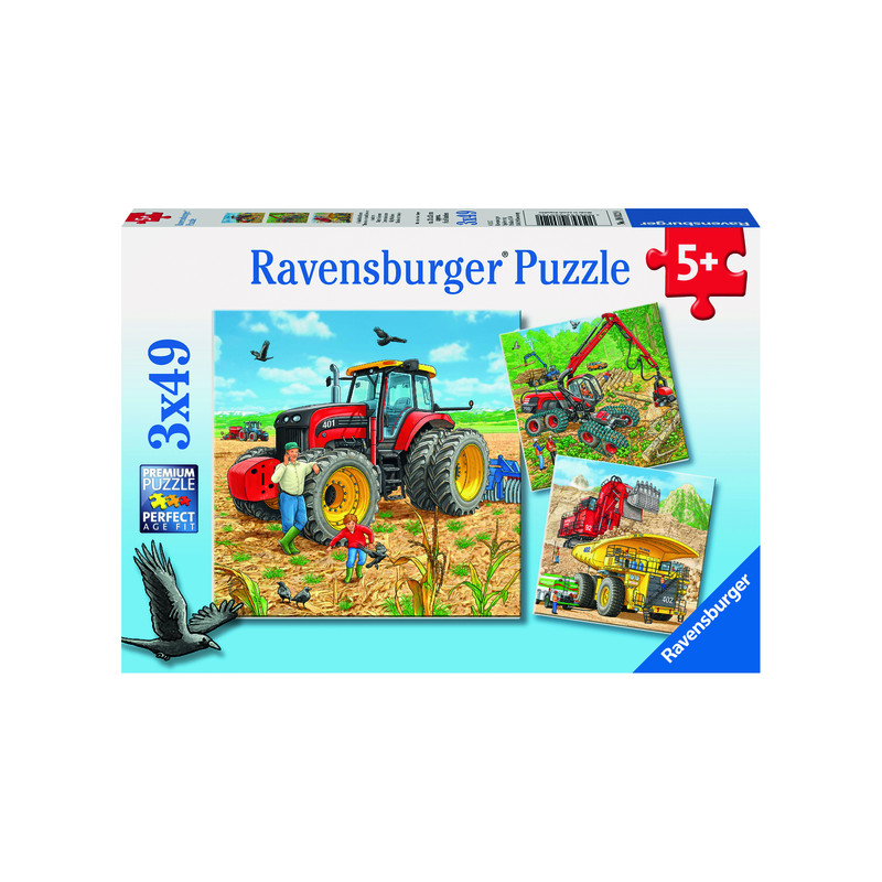 Ravensburger pusle 3x49 tk Suured töömasinad