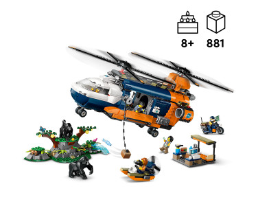 LEGO City Dzungliuurija helikopter ja baaslaager