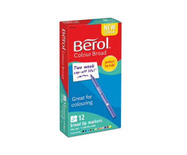 TTS Berol Colour Broad Tipped Assorted Pens 12pk