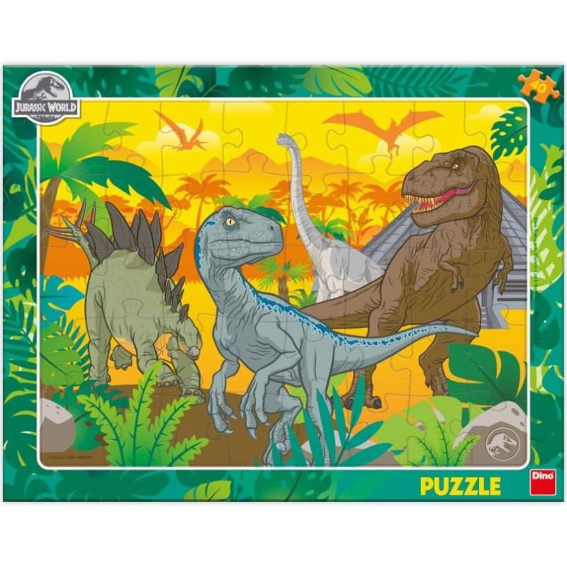 Dino Frame Puzzle 40 pc, The world of dinosaurs