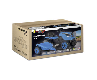 Smoby Traktor sinine Farmer XL käruga