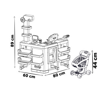 Smoby Maksimarket ostukäruga