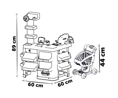 Smoby Supermarket ostukäruga