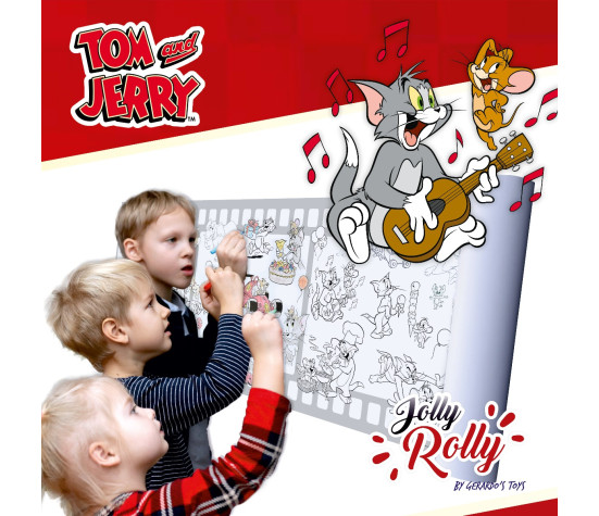 Gerardo's Toys kleebitav värvimispaber rullis Jolly Rolly, Tom ja Jerry