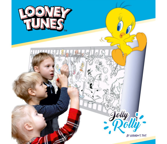 Gerardo's Toys kleebitav värvimispaber rullis Jolly Rolly, Looney Tunes