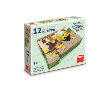 Dino Cube Puzzle 12 pc Domestic Animals