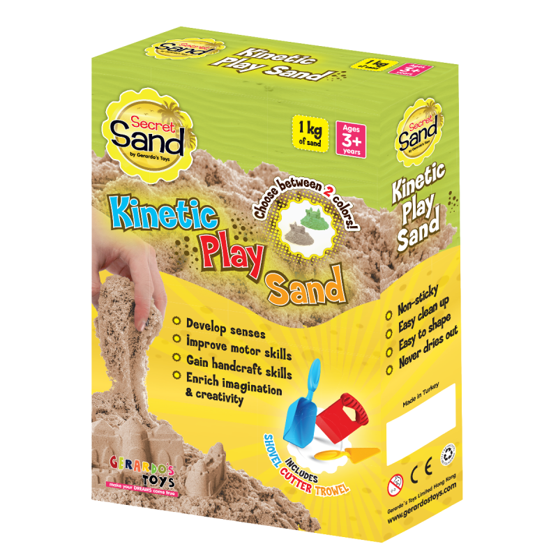 Gerardo's Toys Secret Sand modelleerimisliiv 3 tööriistaga, roheline 1 kg