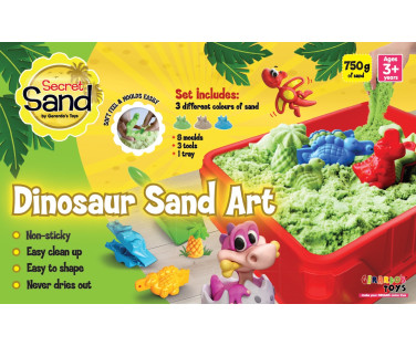 Gerardo's Toys Secret Sand modelleerimisliiv Dinosaurus alusega 11 osa 750 g