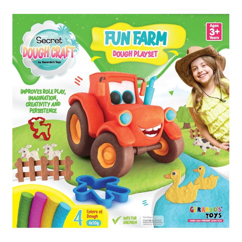 Gerardo's Toys voolimiskomplekt Lõbus farm Dough Craft 8 osa