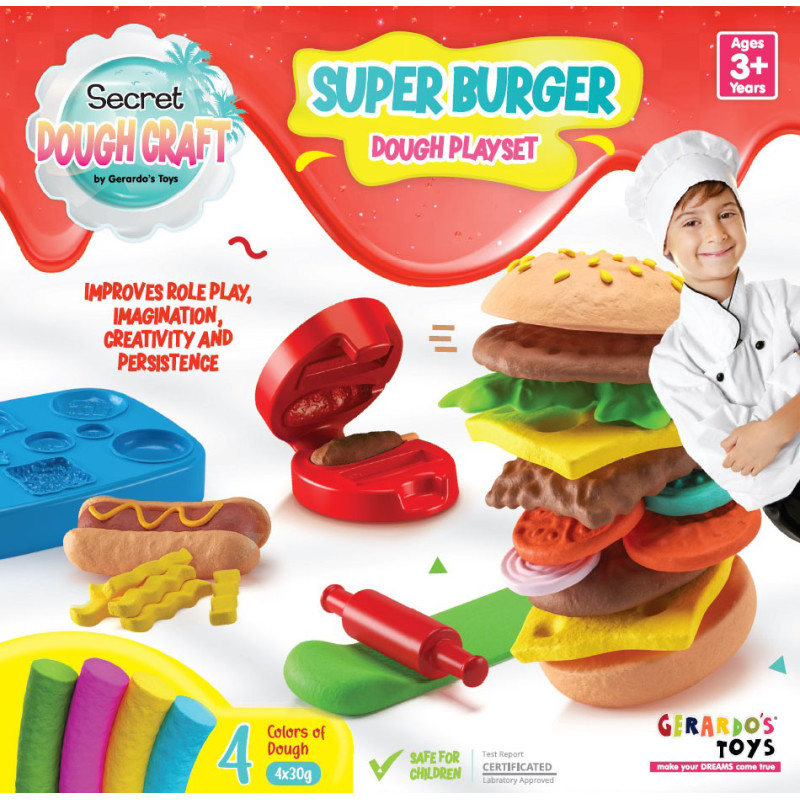 Gerardo's Toys voolimiskomplekt Hamburger Dough Craf 6 osa