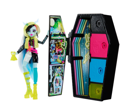 Monster High kirstukujuline üllatuskapp, neoonseeria Frankie