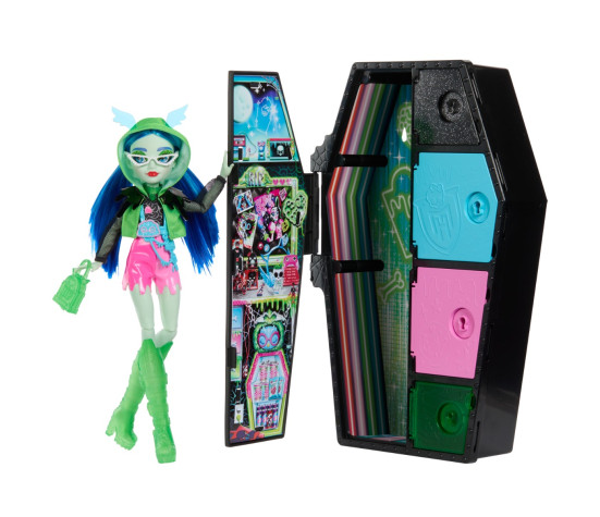 Monster High kirstukujuline üllatuskapp, neoonseeria Ghoulia