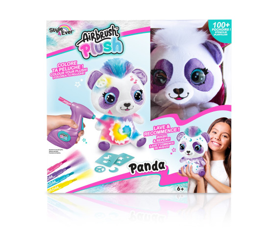 AIRBRUSH PLUSH pehme mänguasi õhupintsliga Panda, 25 cm