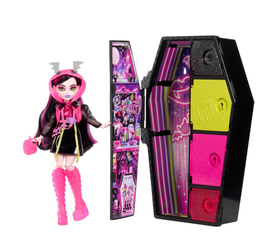 Monster High kirstukujuline üllatuskapp, neoonseeria Draculaura