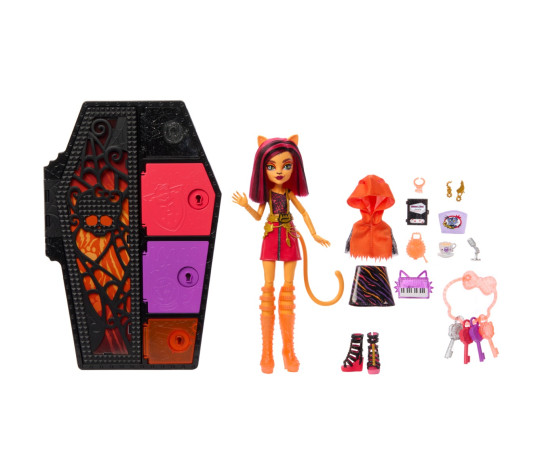 Monster High kirstukujuline üllatuskapp, neoonseeria Toralei