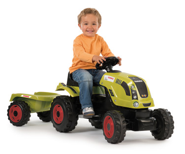 Smoby pealeistutav pedaalidega lastetraktor Claas Farmer XL järelkäruga