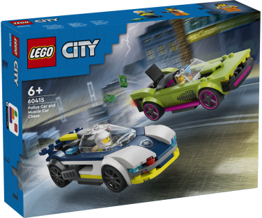 LEGO City Politseiauto ja muskelauto tagaajamine